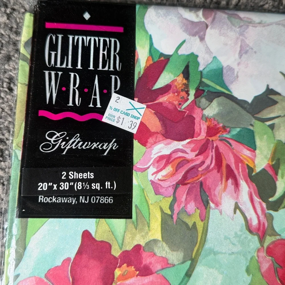 5/$25 VINTAGE Birthday Wrapping Paper Floral Flowers